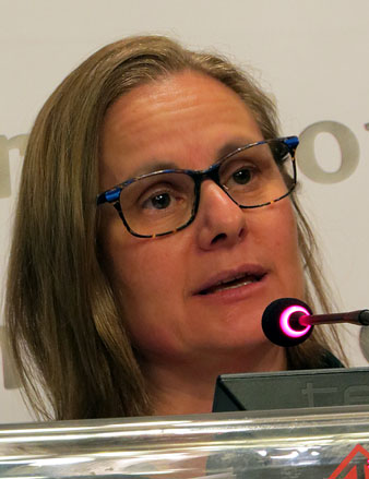 Marta Sim&oacute;, doctora en Sociologia, durant l'acte