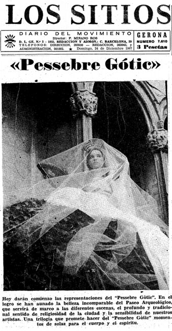 Not&iacute;cia de l'inici de les representacions de 'El Pessebre g&ograve;tic'. Diari Los Sitios, 24 de desembre de 1967