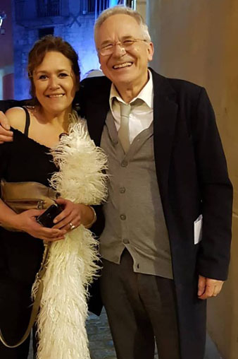 Mariona F&agrave;bregas i Llu&iacute;s Valent&iacute; durant l'esdeveniment