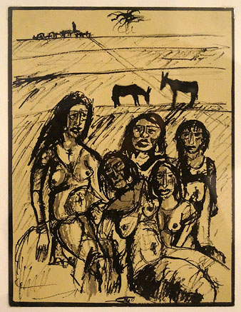 Dones al camp. Manel Mol&iacute;. S/data. Tinta sobre paper