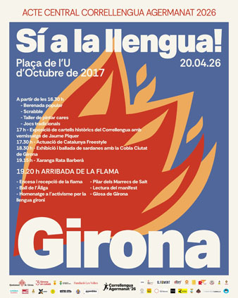 Cartell de l'acte central del Correllengua a la ciutat de Girona