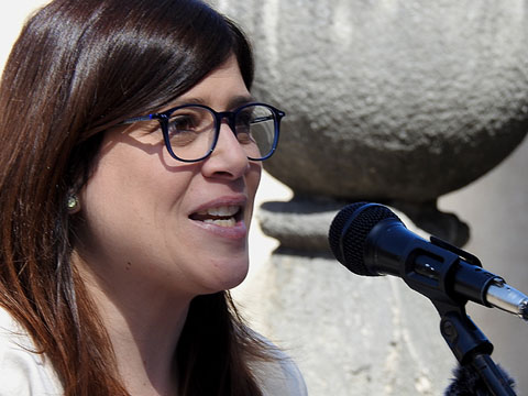 Gemma Geis i Carreras, vicealcaldessa i primera tinenta d'alcaldia de Promoci&oacute; Econ&ograve;mica de l'Ajuntament de Girona, durant la seva intervenci&oacute;
