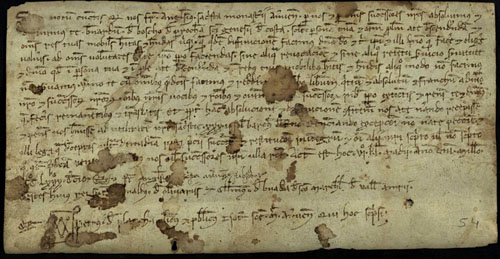 26 d'abril de 1283. Redempci&oacute; d�home propi atorgada per fra Angl&egrave;s, sagrist&agrave; del monestir d�Amer, a favor de Bernat de Bosc, de Sant Gen&iacute;s Sacosta. A canvi, rep 30 sous barcelonesos de tern