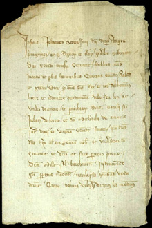 8 de desembre de 1380. L�infant Joan, primog&egrave;nit del rei Pere III, als jurats i prohoms de la ciutat de Girona. Els mana que en el termini de deu dies presentin al rei o al mateix infant els instruments de revenda de la jurisdicci&oacute; de la vila i vall d�Amer i de les parr&ograve;quies de Sant Gen&iacute;s, Sant Juli&agrave; de Llor i de Sant Miquel d�Amer