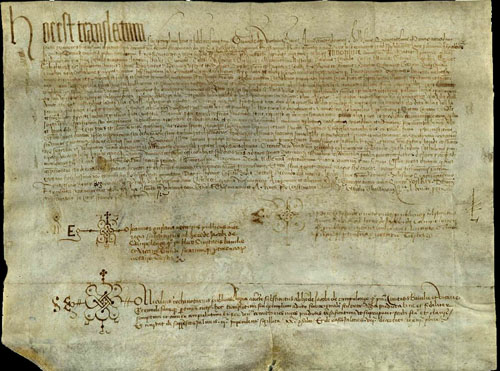 2 d'abril de 1496. Confirmaci&oacute; del rei Ferran II, a favor de la ciutat de Girona, d�un cap&iacute;tol aprovat a les Corts celebrades a Tortosa en el qual revocava l�erecci&oacute; de la vegueria d�Amer i ordenava que fos restitu&iuml;da a la vegueria de Girona, amb la condici&oacute; que es tornessin els diners que la vall i la vila d�Amer havien pagat per l�esmentat privilegi