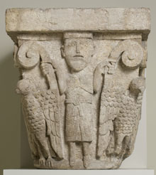 Capitell de la can&ograve;nica augustiniana de Santa Maria de Besal&uacute;. Segle XII