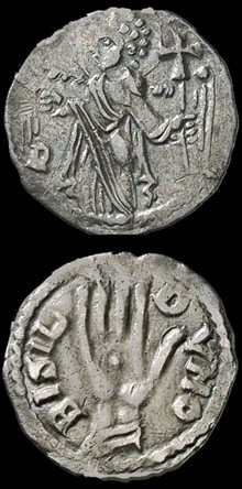 Moneda del comte de Besal&uacute; Guillem II (1052-1066)