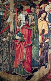 Jueus medievals. Detall del 'Retaule de Sant Bernard&iacute; i l'&Agrave;ngel Custodi' O 'Retaule dels esparters'. 1462-1475
