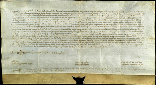30 de juny de 1339. Promesa feta pel rei Pere III a favor de la Universitat de la ciutat de Girona i dels llocs del bisbat de Girona, de no donar, vendre, permutar, empenyorar, cedir ni alienar del domini reial els comtats de Girona i Besal&uacute;, el vescomtat de Bas ni cap lloc del bisbat de Girona