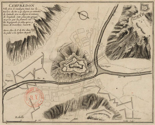 Campredon, ville forte de Catalogne, situ&eacute;e sur la rivi&egrave;re du Ter, Segle XVII