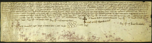 23 de gener de 1095. Donaci&oacute;. Arnau Arnau d'Oix, la seva esposa Ricars i els seus fills, donen a Santa Maria de Besal&uacute; el mas Cunill que tenen a la parr&ograve;quia de Sant Miquel de 'Medians' (Mai&agrave;?) i que limita amb terres de les parr&ograve;quies de Sant Juli&agrave; de Ribelles, Sant Mart&iacute; de Talaix&agrave;, Sant Miquel d'Hortmoier i Sant Crist&ograve;fol de Beget