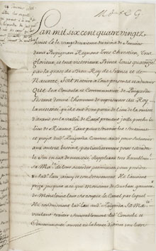 Lettre sur requ&ecirc;te qui permet aux habitants de Puigcerda de jouir pendant 2 ann&eacute;es des eaux qui leur sont procur&eacute;es par le canal venant de Montlouis. 1688