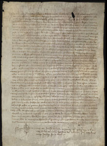 Censal mort. 17 de gener 1398. Els c&ograve;nsols i altres personalitats de la vila de Puigcerd&agrave; convenen amb les monges del convent de Santa Clara que elles puguin posar-se d'acord amb negociants locals