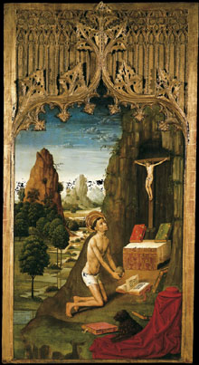 Sant Jeroni penitent. Cap a 1495. Mestre de la Seu d'Urgell