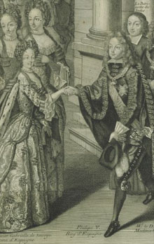 Recepci&oacute; de Felip V a la princesa de Savoia, la seva esposa, a Figueres, el 2 de novembre de 1701