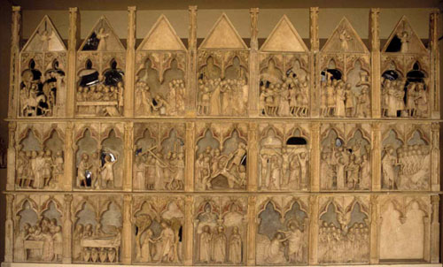 Retaule de la Passi&oacute;, Mort, Resurrecci&oacute; i Ascensi&oacute; de Crist de Sant Joan de les Abadesses, al Museu Episcopal de Vic