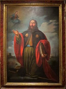 Sant Crist. Sant Jaume Ap&ograve;stol, atribu&iuml;t a Jaume Viladomat. Oli sobre tela. Segle XVIII
