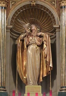 Altar major de l'esgl&eacute;sia de Santa Coloma de Farners. Detall