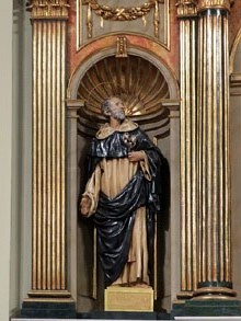 Altar major de l'esgl&eacute;sia de Santa Coloma de Farners. Detall