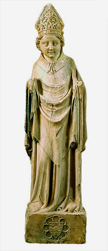 Sant Mart&iacute;, talla g&ograve;tica d�alabastre del segon quart del segle XIV. Museu Episcopal de Vic